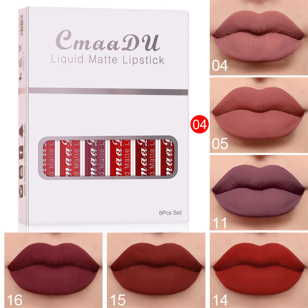 6 Boxes Of Matte  Waterproof Lipstick