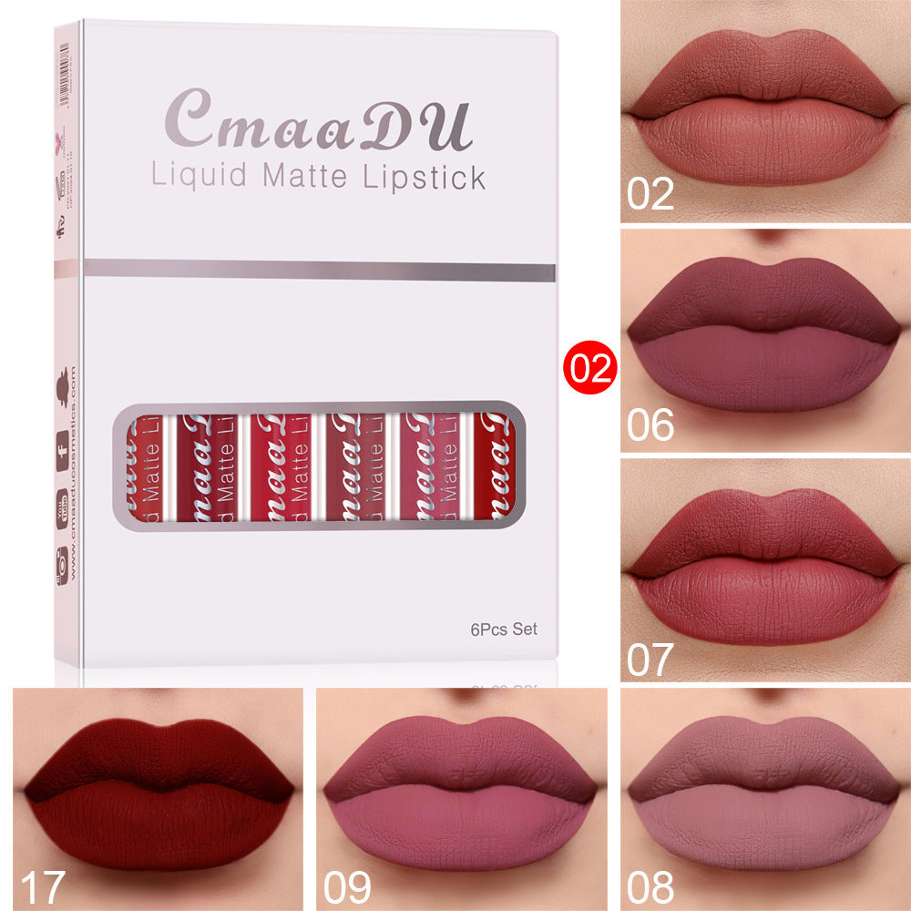 6 Boxes Of Matte  Waterproof Lipstick