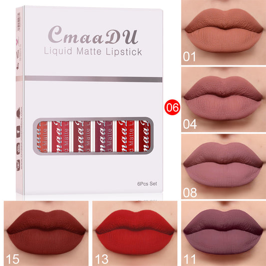 6 Boxes Of Matte  Waterproof Lipstick