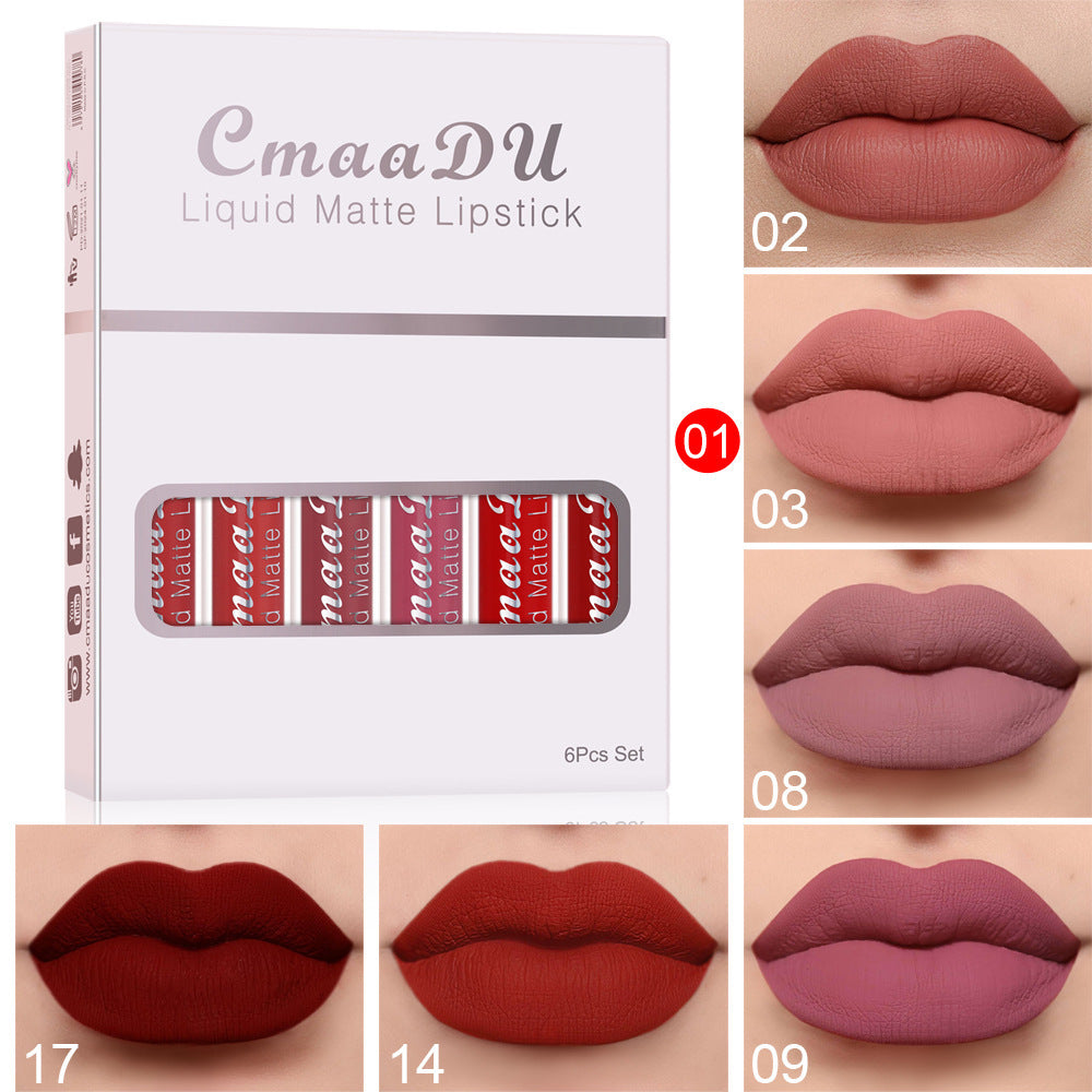 6 Boxes Of Matte  Waterproof Lipstick